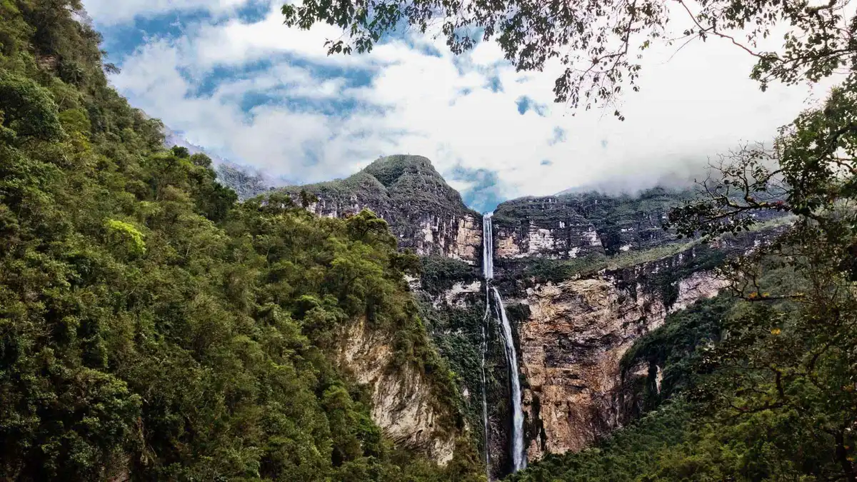Cloud-forest path leading to the base pool of Gocta on a full-day Gocta waterfall tour with bilingual guide, Chachapoyas, Peru